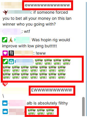 海外ゲーム配信チャットでよく使われる「EWWWWWW」の画像